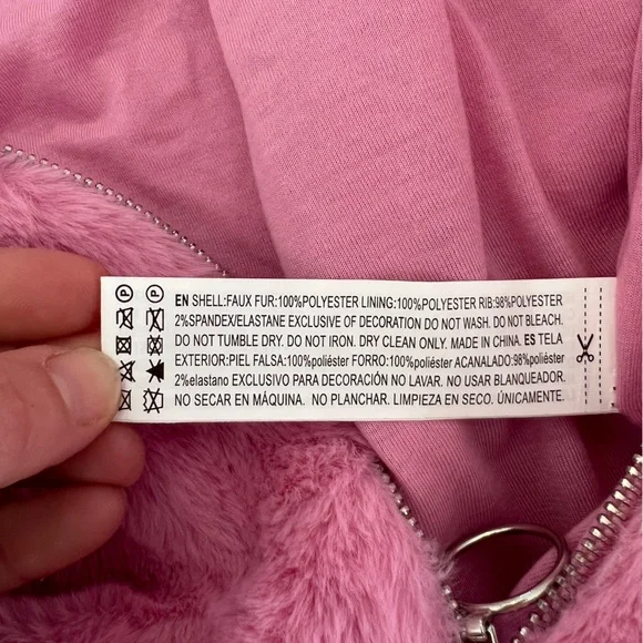 NWT Pantone Fuzzy Pink Puffer Jacket - Picture 6 of 7